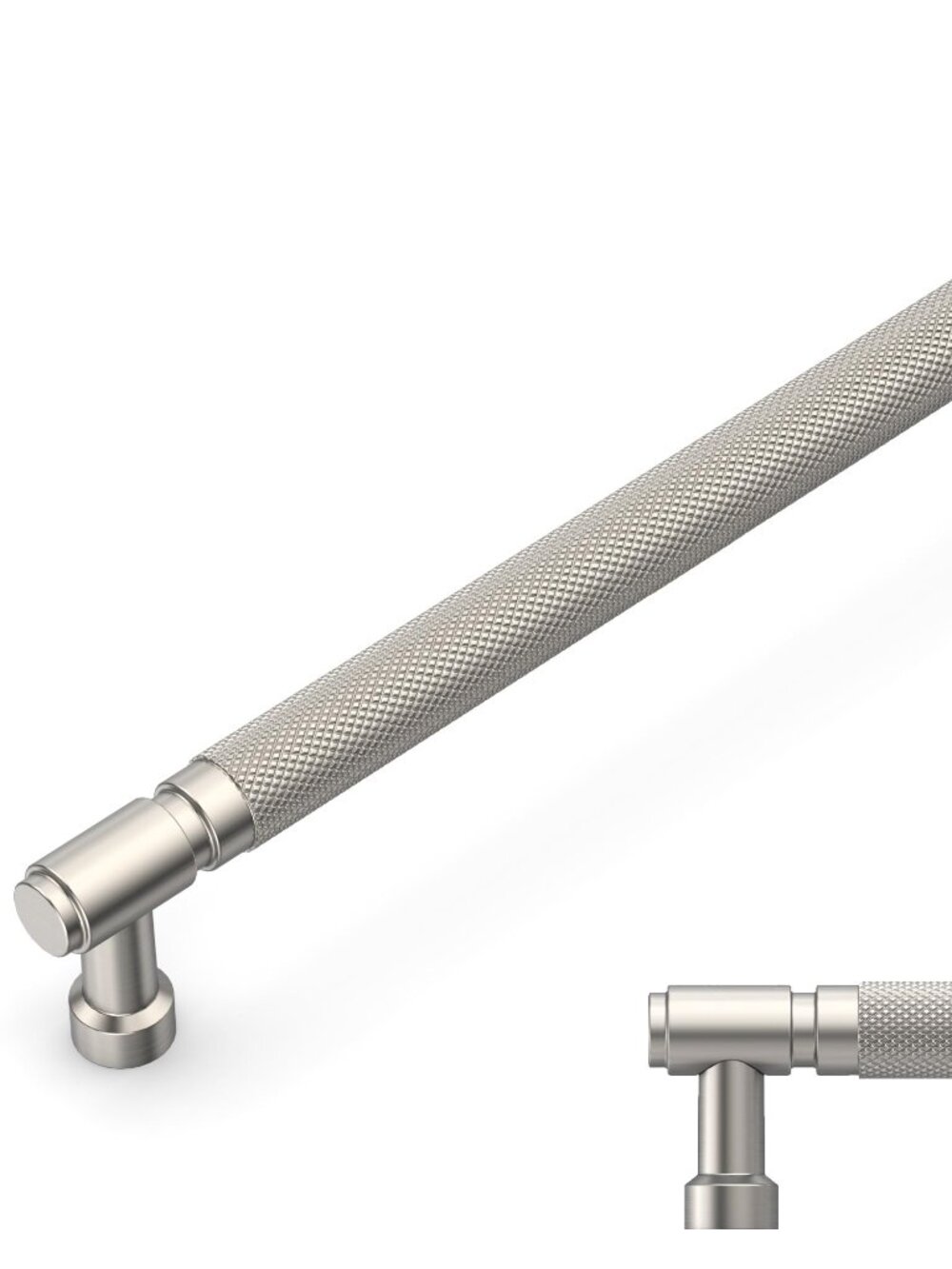 Amerdeco 10 Pack Brushed Nickel Cabinet Pulls 10in Knurled Handles